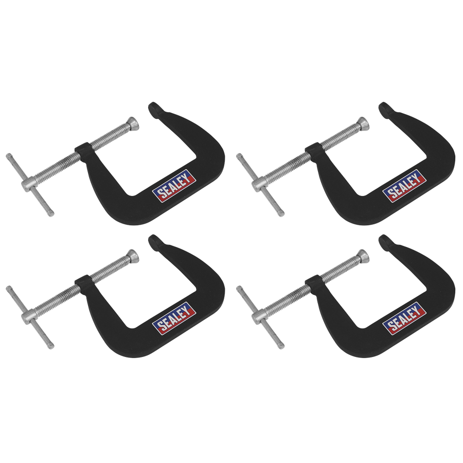 Sealey GCC01 Junior C-Clamp Set 64 x 64mm 4pc