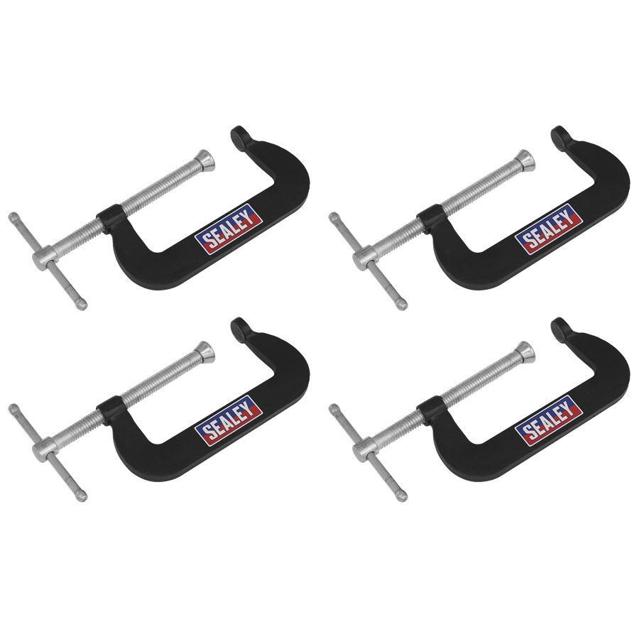 Sealey GCC02 Junior C-Clamp Set 76 x 35mm 4pc