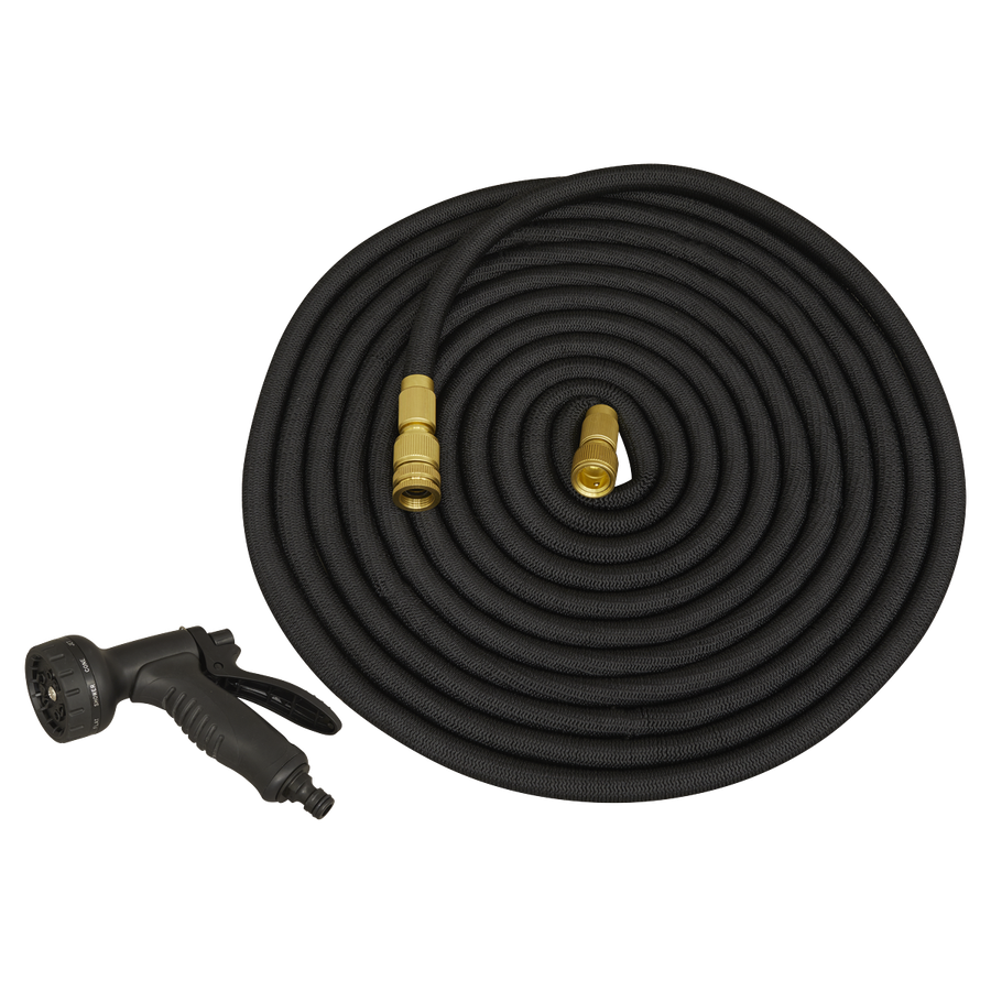 Sealey GH15E Ø17mm Expandable Garden Hose Black 15m Premium