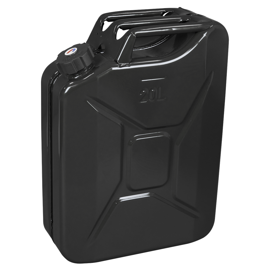 Sealey JC20SCB Screw Cap Metal Jerry Can 20L - Black