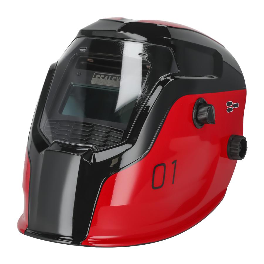 Sealey PWH1 Auto Darkening Welding Helmet Shade 9-13 - Red