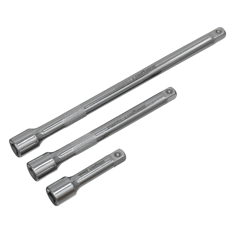 Sealey S0718 Siegen Extension Bar Set 1/4"Sq Drive 3pc