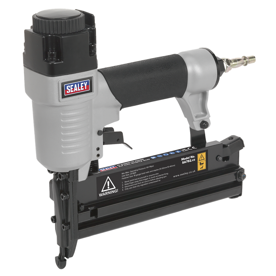Sealey SA792 Air Nail/Staple Gun 10-50mm/10-40mm Capacity