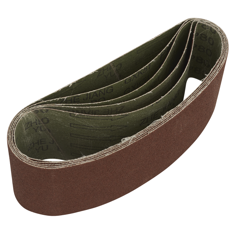 Sealey SB80457 76 x 457mm Sanding Belt 80Grit - Pack of 5