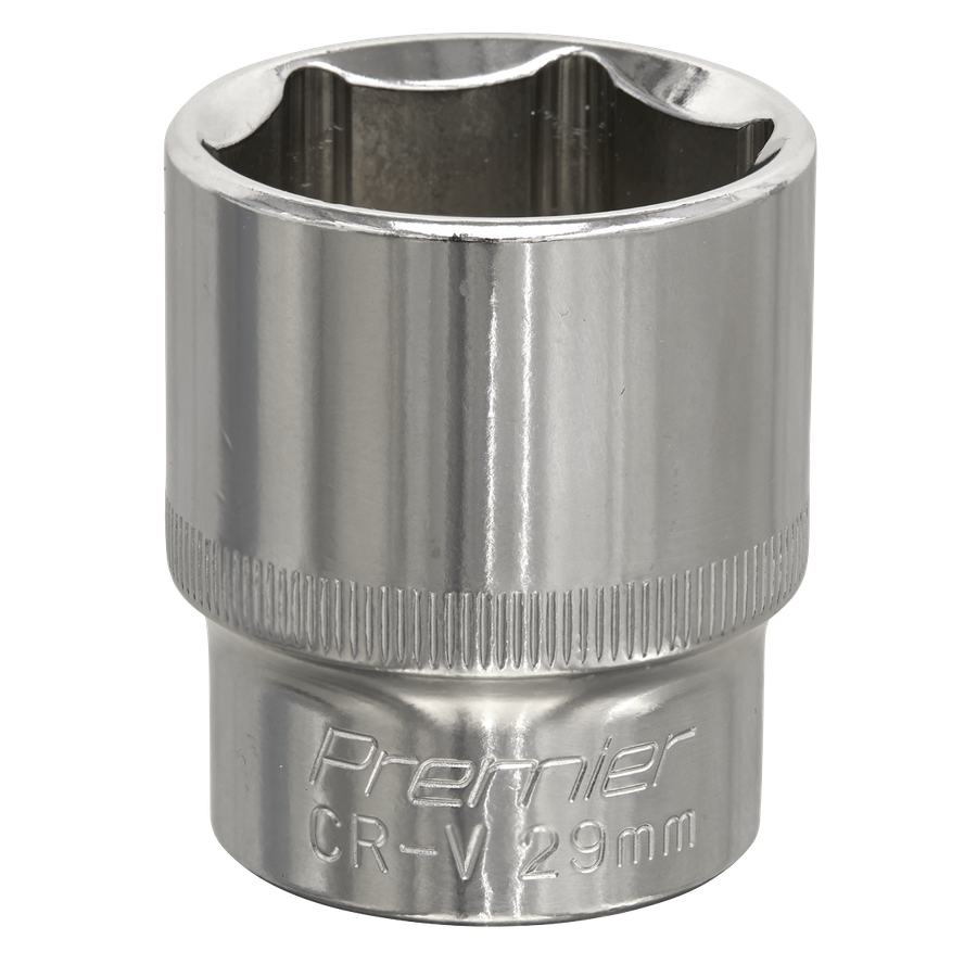 Sealey SP1229 Premier Fully Polished Socket 1/2"Sq Drive 29mm