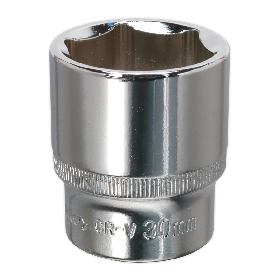 Sealey SP1230 Premier Fully Polished Socket 1/2"Sq Drive 30mm