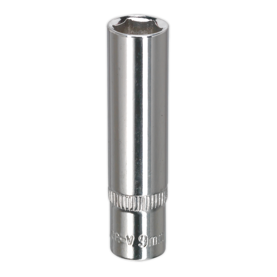 Sealey SP1409D Premier Fully Polished Deep Socket 1/4"Sq Drive 9mm