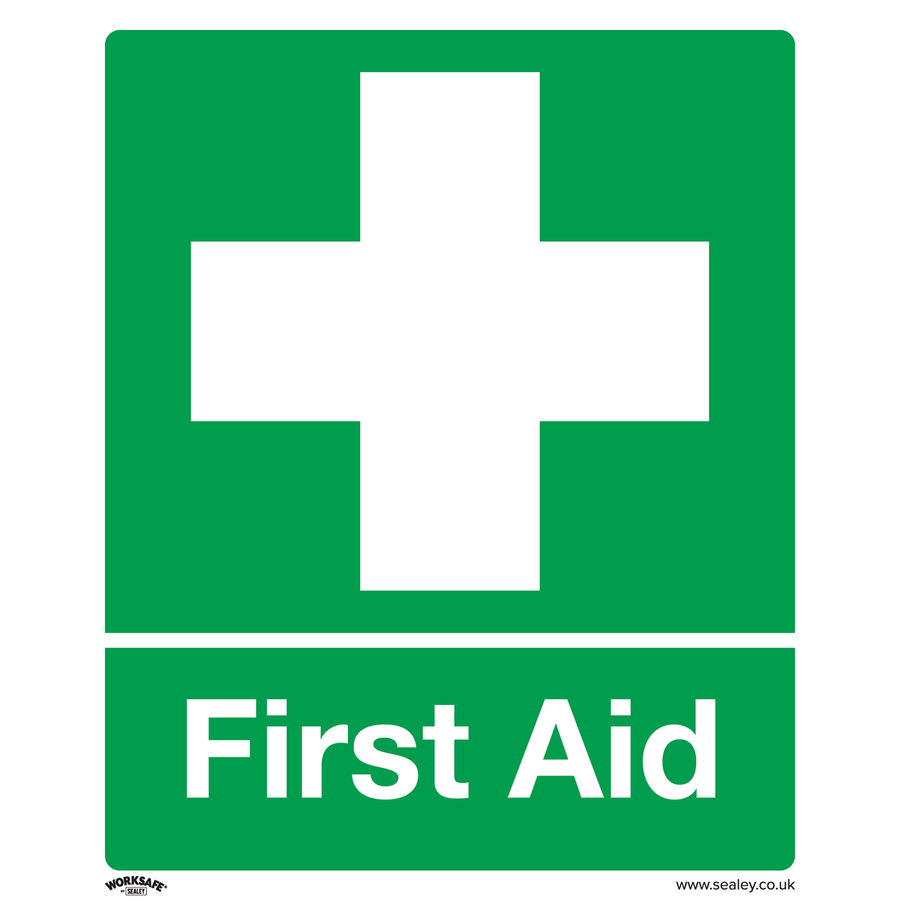 Sealey SS26V1 Worksafe First Aid Safety Sign - Self-Adhesive Vinyl