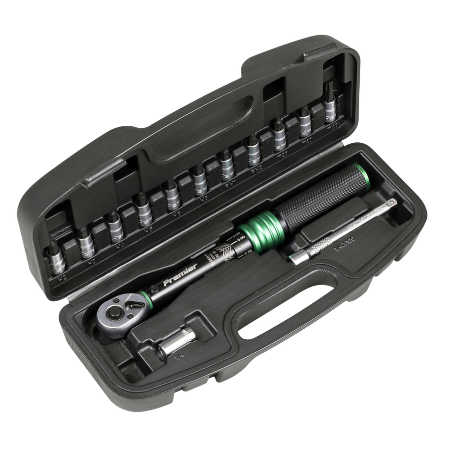 Sealey STW911B Premier Black Torque Wrench Set 1/4"Sq Drive 5-25Nm 14pc