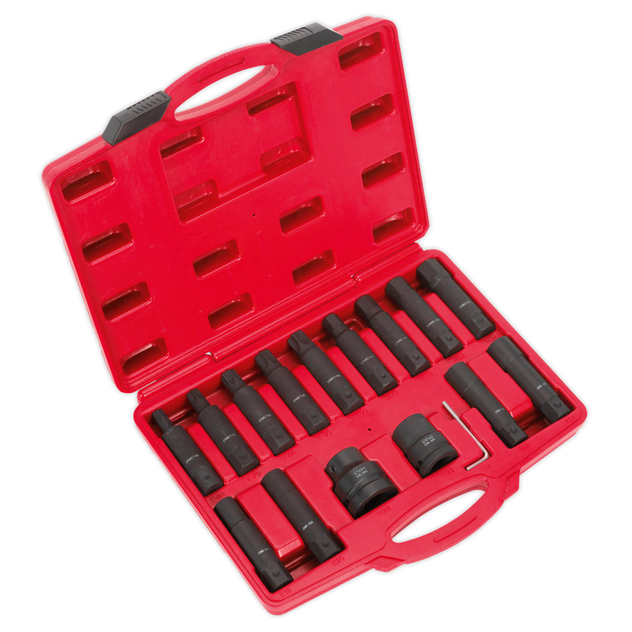 Sealey SX098 Impact Hex, TRX-Star* & TRX-Star* Female Socket Bit Set 3/4" & 1"Sq Drive 16pc