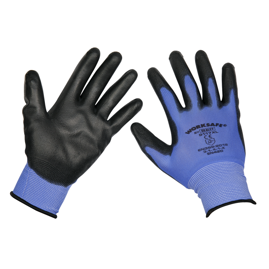 Sealey TSP117XL/6 Worksafe Lightweight Precision Grip Gloves, X-Large - Pack of 6 Pairs