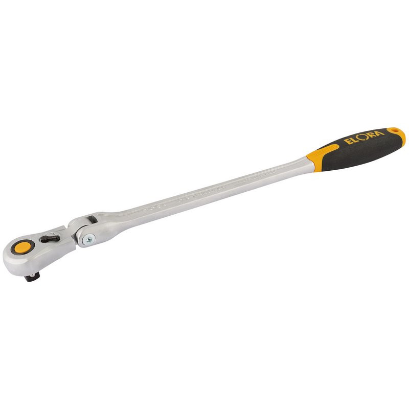 Elora 770-L115GF Quick Release Soft Grip Ratchet with Flexible Head, 1/2" Sq. Dr., 430mm