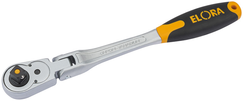 Elora 770-L1GF Quick Release Soft Grip Reversible Ratchet with Flexible Head, 1/2" Sq. Dr., 305mm