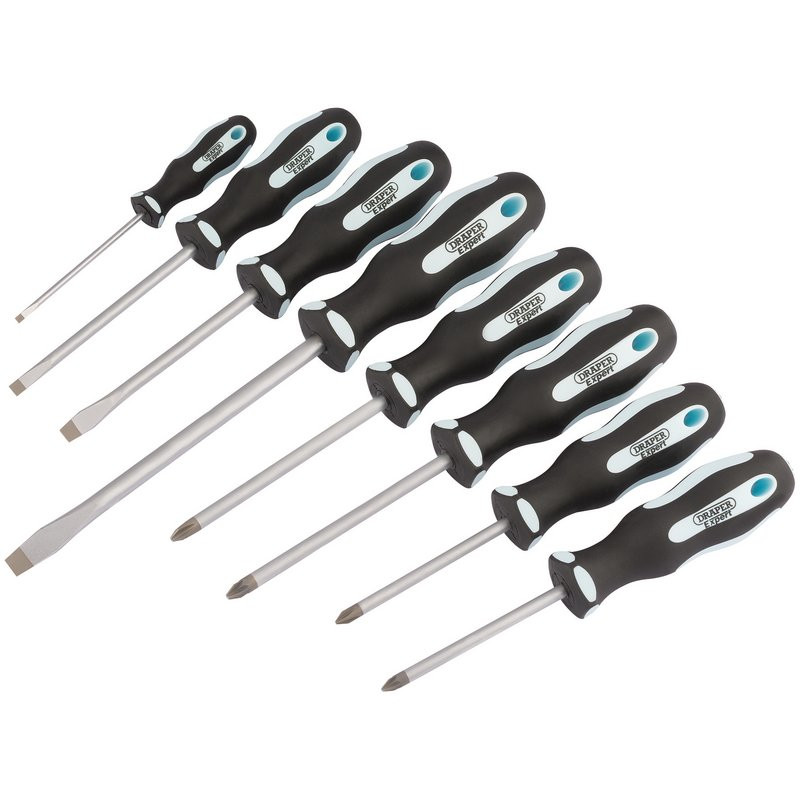 Draper Expert 63589 Heavy Duty Soft Grip Screwdriver Set (8 Piece)