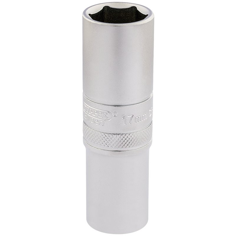 Draper Expert 16649 6 Point Metric Deep Socket, 1/2" Sq. Dr., 17mm