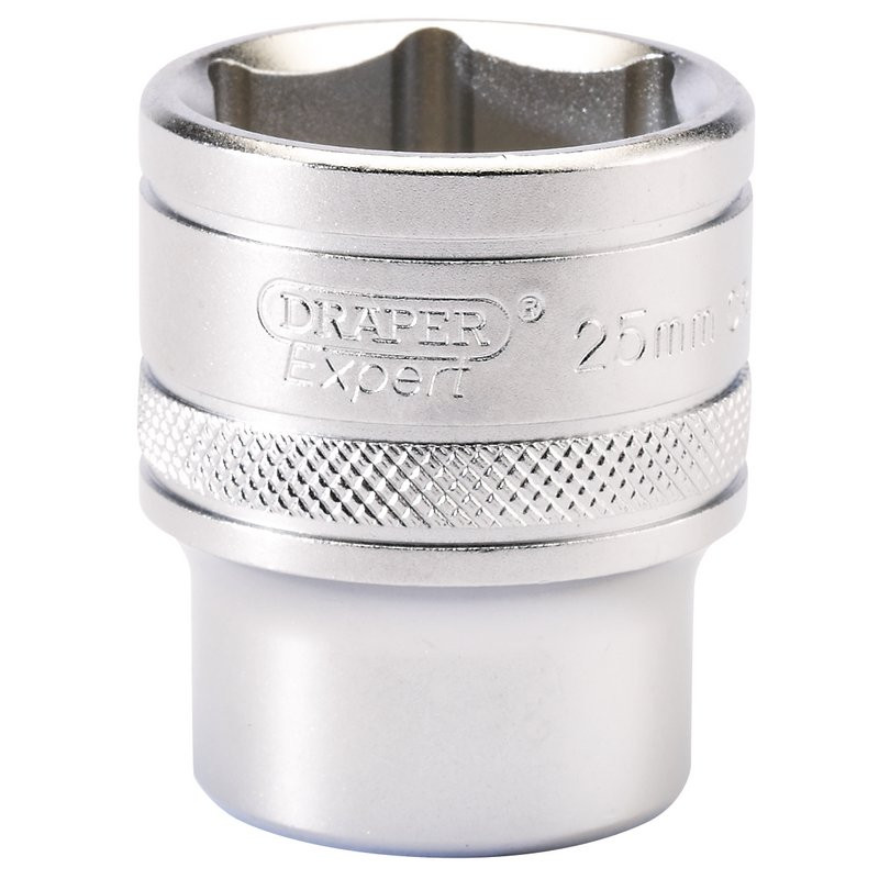 Draper Expert 16616 6 Point Metric Socket, 1/2" Sq. Dr., 25mm