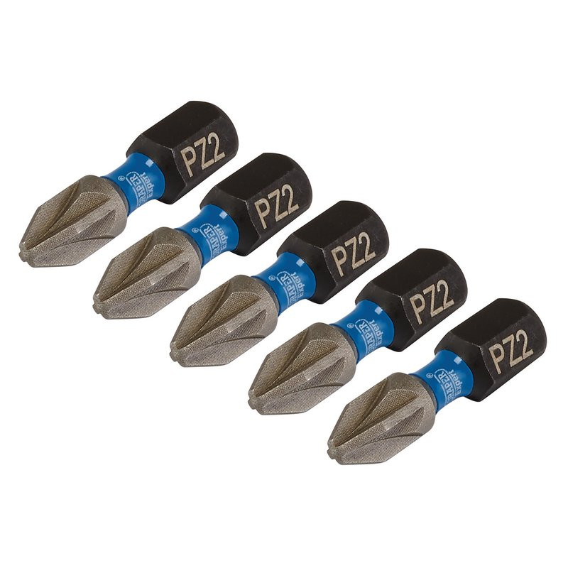 Draper Expert 04951 PZ-Type Impact Screwdriver Bits, No.2 x 25mm, 1/4" Hex (Pack of 5)