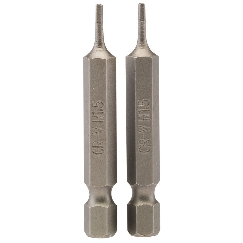 Draper 64243 Hexagonal Insert Bit, 1.5mm, 1/4" Hex, 50mm Long (Pack of 2)