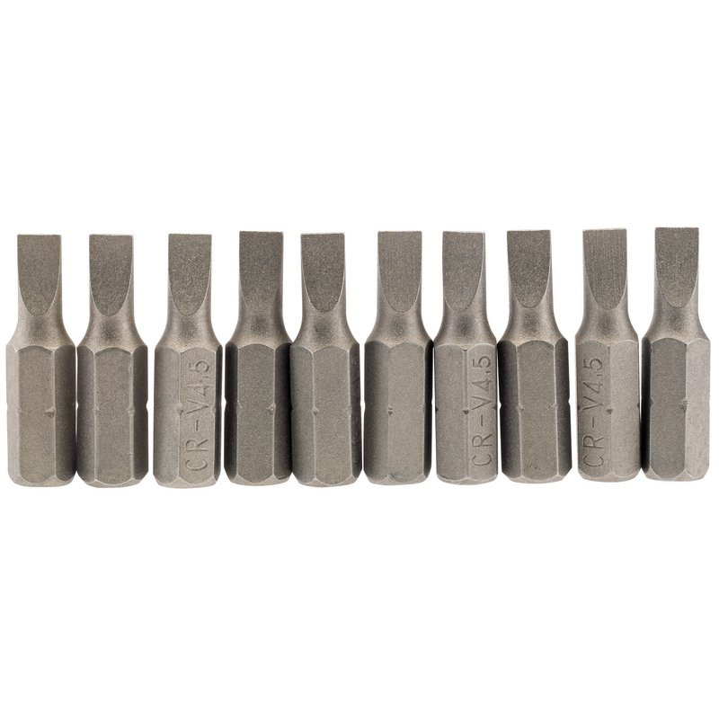 Draper 64027 Plain Slot Insert Bit, 4.5mm, 1/4" Hex, 25mm Long (Pack of 10)
