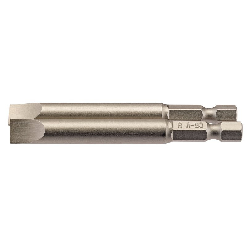 Draper 64310 Plain Slot Insert Bit, 8mm, 1/4" Hex, 75mm Long (Pack of 2)
