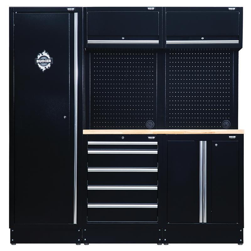 Draper 27471 BUNKER 11 Piece Modular Storage Combo with Hardwood Worktop, 1960mm