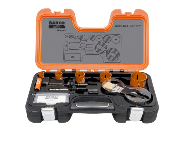 Bahco 3834-SET-65-16/51 Professional Holesaw Set 3834 16/51 Sizes: 16-51mm