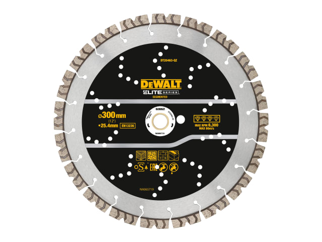 DeWalt DT20463-QZ ELITE SERIES All Purpose Diamond Segmented Wheel 300 x 25.4mm