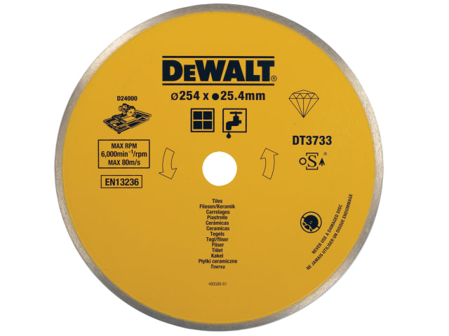 DeWalt DT3733-XJ Ceramic Diamond Tile Blade 254 x 25.4mm