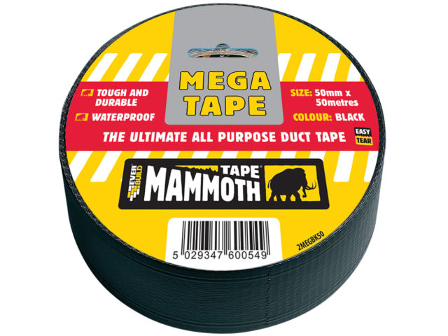 Everbuild Sika 483326 Mega All Purpose Tape 50mm Black