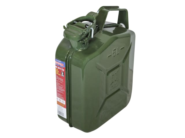 Faithfull Green Steel Jerry Can 5 litre