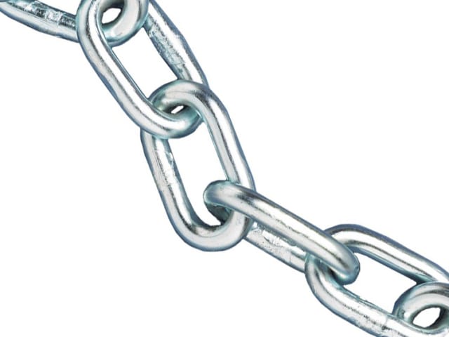 Faithfull Zinc Plated Chain 3mm x 30m Reel - Max. Load 80kg