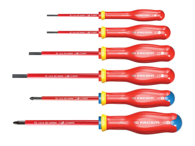 Facom ATDVE.J6PB Protwist VDE Screwdriver Set, 6 Piece