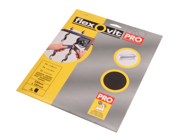 Flexovit 63642558250 Emery Cloth Sanding Sheets 230 x 280mm Medium 80G (25)