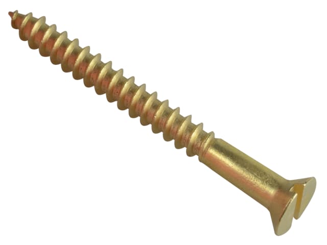 ForgeFix FPCSK210BR Wood Screw Slotted CSK Brass 2in x 10 ForgePack 6