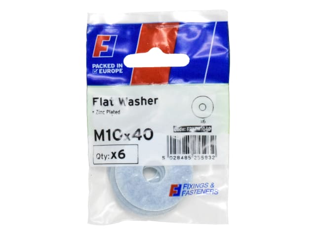 ForgeFix FPKFW1040 Flat Washers ZP M10 x 40mm ForgePack 6