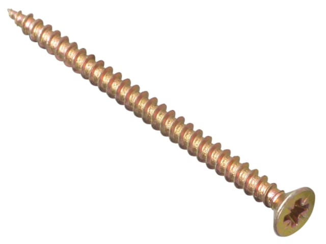 ForgeFix MPS475Y Multi-Purpose Pozi Compatible Screw CSK ST ZYP 4.0 x 75mm Box 100