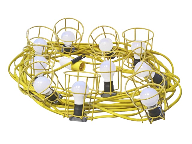 Faithfull Power Plus HL-03ES-22 Festoon Lights 10 ES Bulbs 110V 22m