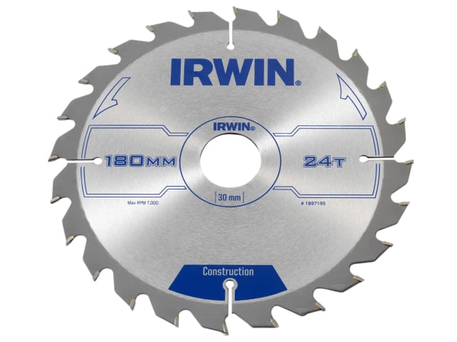 Irwin 1897195 Construction Circular Saw Blade 180 x 30mm x 24T ATB