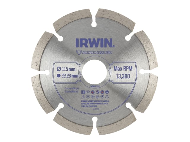 Irwin IW8087103 Segmented Diamond Blade 115 x 22.23mm