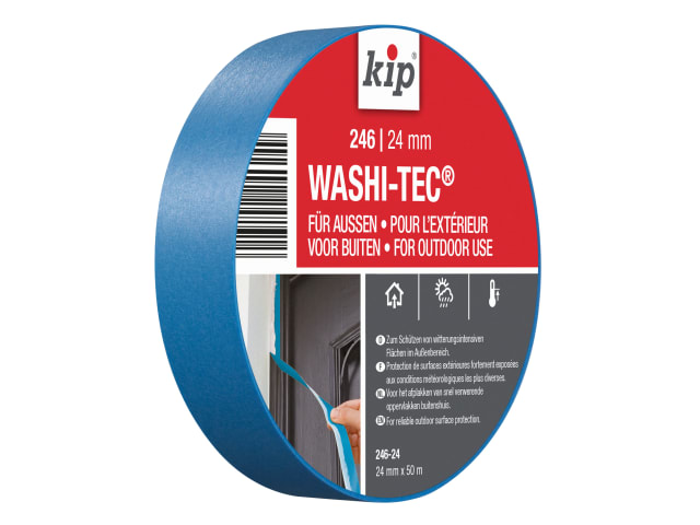 KIP 222845 246 Premium Outdoor WASHI-TEC Masking Tape 24mm x 50m