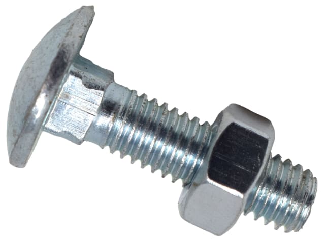 Metalmate Cup Square Hex Bolt & Nut ZP M8 x 30mm Box 50