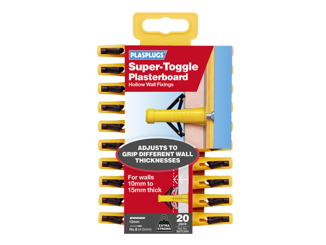 Plasplugs SSTC554CC Toggle Plasterboard Fixing Heavy Duty x 20 SSTC554