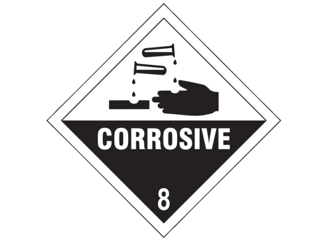 Scan 13751 Corrosive 8 - Self Adhesive Vinyl Sign 100 x 100mm