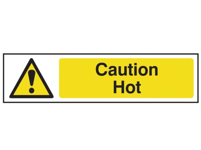 Scan 5115 Caution Hot - PVC Sign 200 x 50mm
