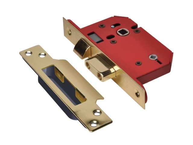 Union Y22WCS-PB-3.0 StrongBOLT 22WCS Mortice Bathroom Lock Polished Brass 81mm 3in Visi
