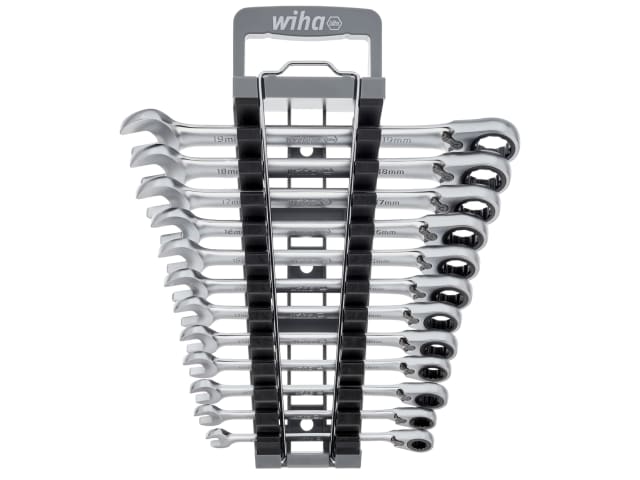 Wiha 44661 Ring Ratchet Spanner Set, 12 Piece