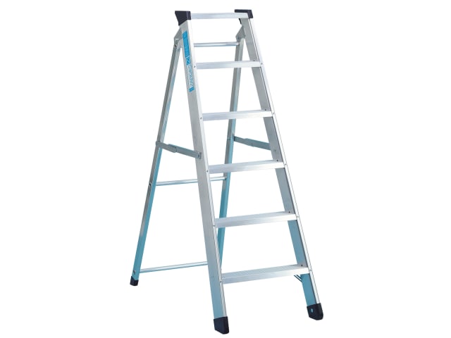 Zarges 49608 Industrial Swingback Steps, Open 1.73m Closed 1.89m 8 Rungs