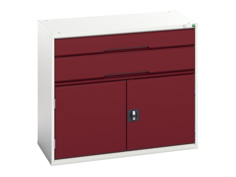 Bott 16925237.24 Verso 2 Drawer + Cupboard 900 x 1050mm Crimson Red