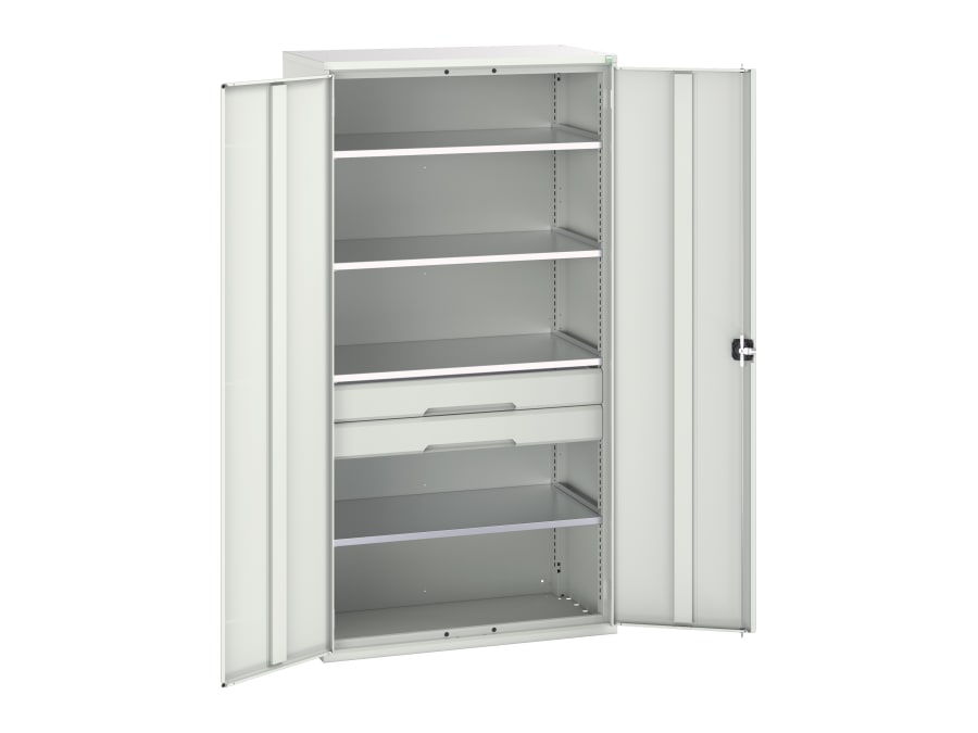 Bott 16926574.16 Verso Kitted Cupboard 4 Shelf + 2 Drawer 1050 x 2000mm Light Grey