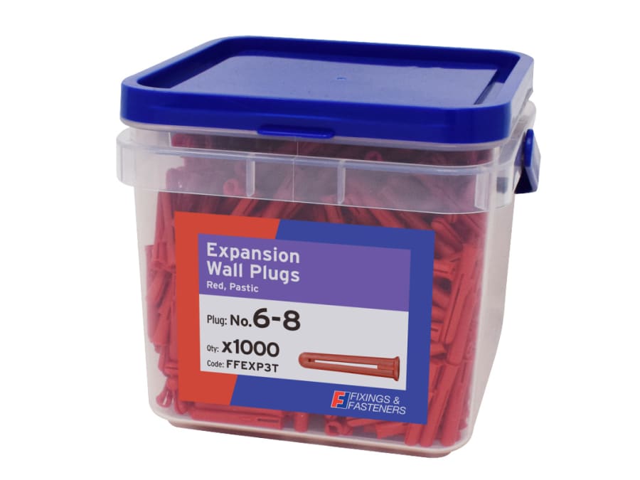 ForgeFix FFEXP3T Expansion Wall Plugs Wall Plug Red 6-8 Tub 1000